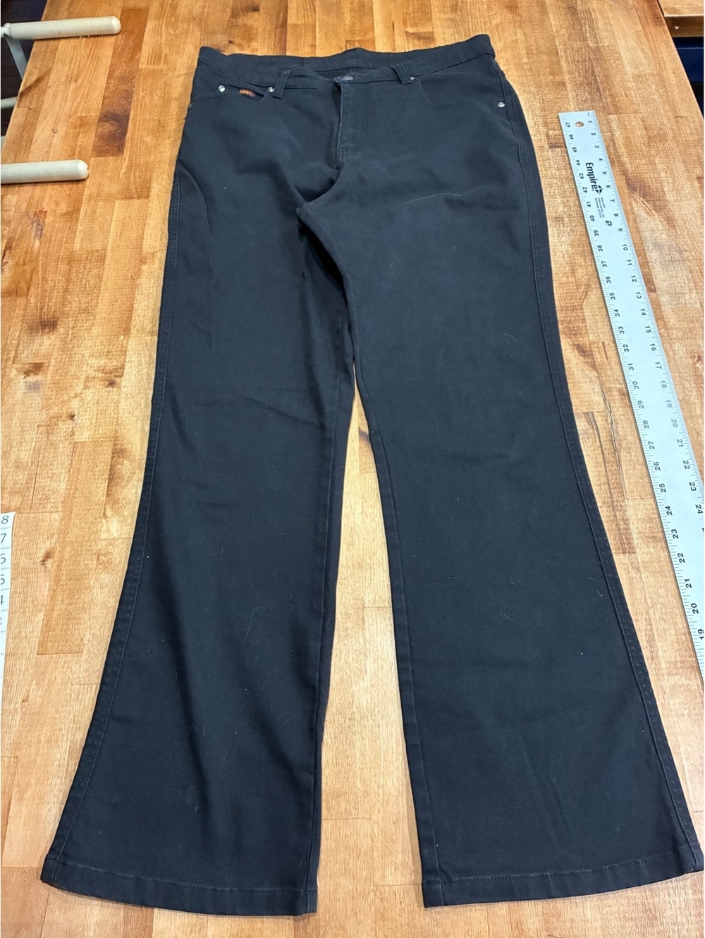 Mens Lee Black Bootcut Jeans Size 16M